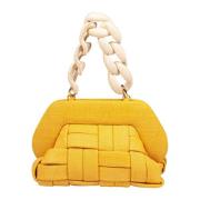 THEMOIRè Canvas Clutch Väska Gul Ockra Yellow, Dam