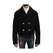 Dolce & Gabbana Elegant mrkbl Trenchcoat Jacka Blue, Herr