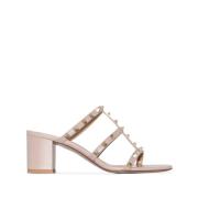 Valentino Garavani Puderrosa Rockstud Bur Sandaler Pink, Dam