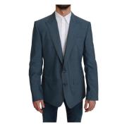 Dolce & Gabbana Elegant ljusblå slim fit kavaj Blue, Herr