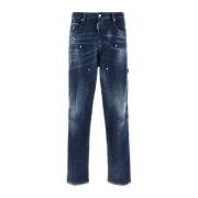 Dsquared2 Lös Carpenter Jeans i Stretch Denim Blue, Herr