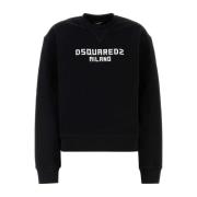 Dsquared2 Svart Bomullssweatshirt Black, Dam