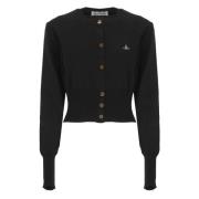 Vivienne Westwood Svart Bomull Kashmir Cardigan Tröja Black, Dam