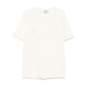 Msgm Herr Logo Print Vit T-shirt White, Herr