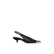 Sportmax Eleganta Slingback Läderklackar Black, Dam