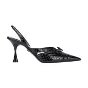 Roberto Cavalli Krokodilskala Slingbacks Black, Dam