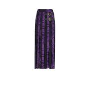 Roberto Cavalli Python Print Veckad Kjol Purple, Dam