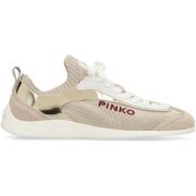 Pinko Suede Low-top Sneakers Beige, Dam