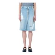 MM6 Maison Margiela Slitna Denim Shorts Blue, Dam