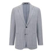 Boggi Milano Jersey Houndstooth Jacka Blue, Herr