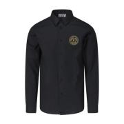 Versace Jeans Couture Svart Casual Skjorta för Män Black, Herr