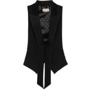 Elisabetta Franchi Svart Tuxedo Line Lättviktsväst Black, Dam