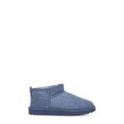 UGG Blå Mocka Shearling Ankelboots Blue, Dam