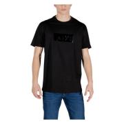 Armani Exchange Kortärmad bomullst-shirt vår/sommar Black, Herr