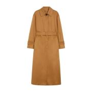 Max Mara Studio Brun Trenchcoat med Bälte Brown, Dam