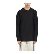 Rick Owens Svart Oversized Hoodie Black, Herr