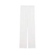 Max Mara Studio Ren ull crêpe satinbyxor White, Dam