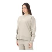 Dsquared2 Beige Crewneck Tröja med Vit Logotyp Gray, Dam