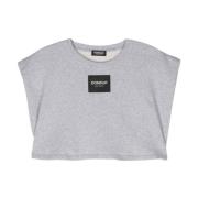 Dondup Logo Patch Cropped Top Gray, Dam