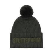 Stutterheim Pompom Ribbstickad Beanie Green, Unisex