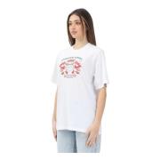 Dsquared2 Cowboy Pizza Grafisk Vit T-shirt White, Dam