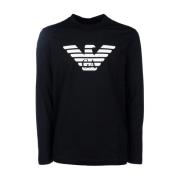 Emporio Armani Avslappnad Bomull T-shirt för Män Black, Herr