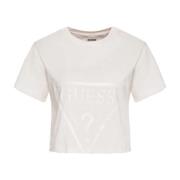 Guess Kortärmad Logo Tee - Beige Beige, Dam