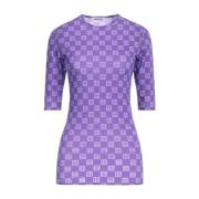 Ambush Rund Hals Jersey T-shirt Kvinnor Purple, Dam