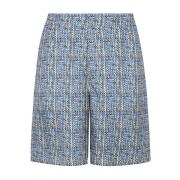 Fendi Tryckta silkes shorts med resår i midjan för män Blue, Herr