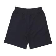 Moschino Bomullsshorts med logoplakett Black, Herr