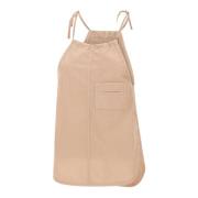 Iceberg Beige Bomull Poplin Haltertopp Beige, Dam