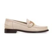 Salvatore Ferragamo Maryan Läderloafers med Guldtonad Maskinvara Beige...