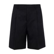 Givenchy Randiga ullshorts med logomönster Black, Herr