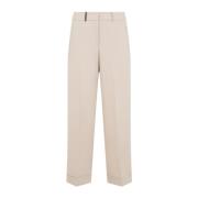 Peserico Beige Cropped Byxor Beige, Dam