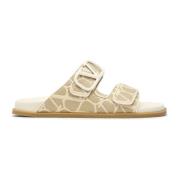 Valentino Garavani Iconographe Platta Sandaler Kvinnor Italien Beige, ...