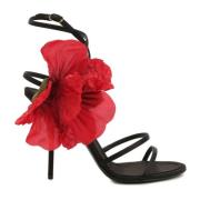 Dolce & Gabbana Keira Sandaler med Applikationsblommor Black, Dam