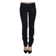 Just Cavalli Elegant Low Waist Skinny Trousers Black, Dam