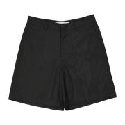 Off White Casual Shorts med Fickor och Dragkedja Black, Herr