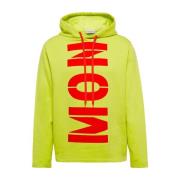 Moncler Logo Hoodie i bomull, tillverkad i Italien Green, Herr