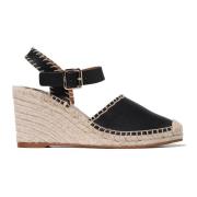 Chloé Läderkilar sandaler med spänne stängning Black, Dam