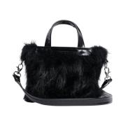 Stutterheim Faux Fur Crossbody Mini Väska Black, Dam