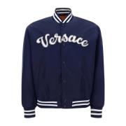 Versace Bomberjacka med frontlogo detalj Blue, Herr