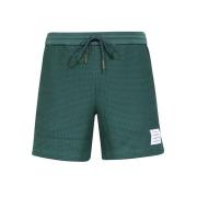 Thom Browne Bomull Bermuda Shorts Trefärgad Detalj Green, Herr