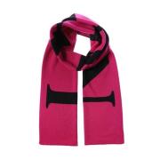 Lanvin Ullhalsduk med Logo Intarsia Detalj Pink, Dam