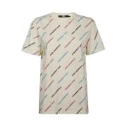 Karl Lagerfeld Logo Bomull T-shirt Beige, Dam