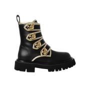 Moschino Skinnankelboots med Spetsig Tå Black, Dam