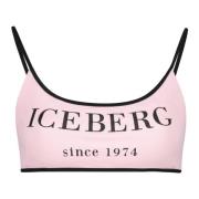 Iceberg Logo Print Bikini Top Pink, Dam