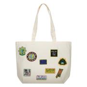 Market Patchwork Tote Bag Beige, Unisex