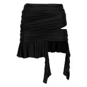 Andrea Adamo Draped Ruffled Mini Skirt Black, Dam