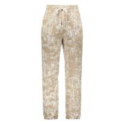 John Elliott Bomull Track-Pants Elastisk Midja Sidfickor Beige, Herr